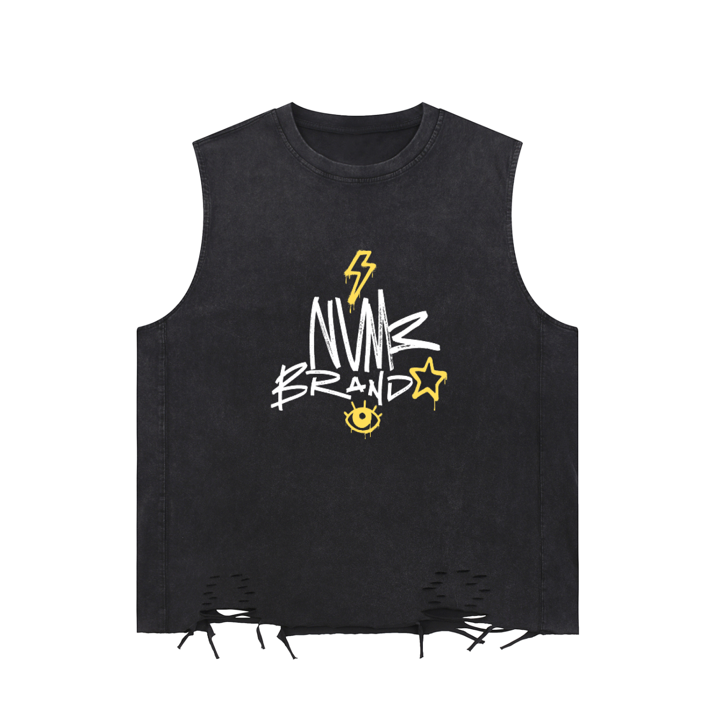 NVME Snow Washed Raw-Hem Tank Top