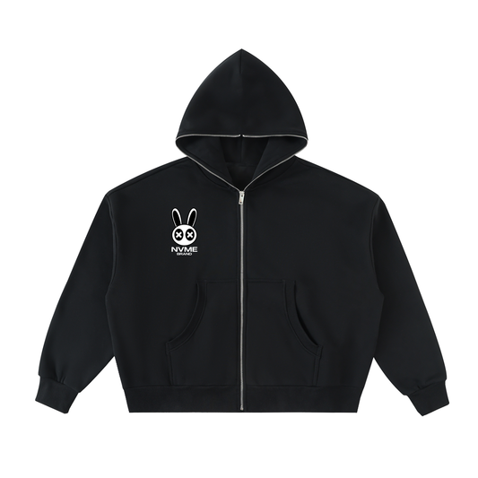 NVME Fleeced Full-Zip Boxy Hoodie