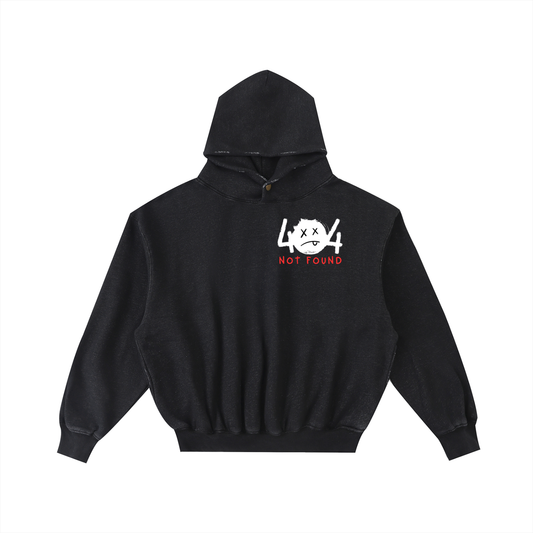 Fall Collection "404 NOT FOUND" Frayed Enzyme Hoodie