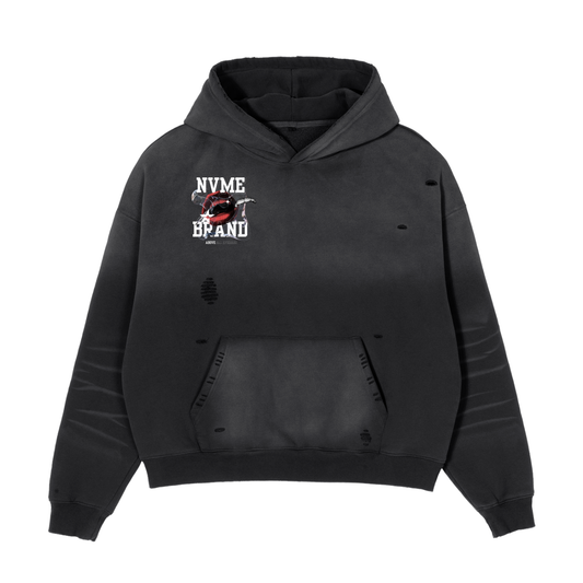Kissy NVME Frayed Sunfade Boxy Fleece Hoodie